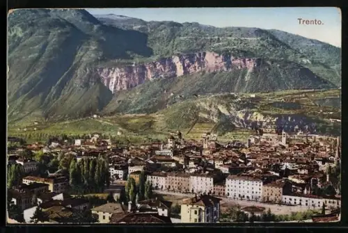 AK Trento, Panorama mit Bergen