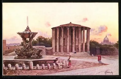 Künstler-AK Roma, Tempio di Vesta