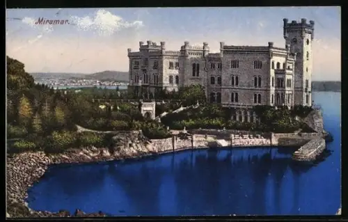 AK Miramar, Blick zum Schloss