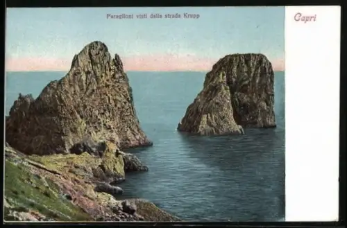 AK Capri, Faraglioni visti dalla strada Krupp