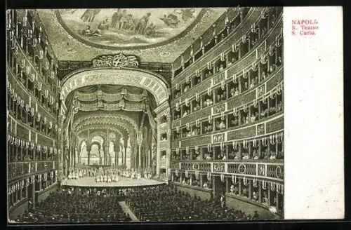 Künstler-AK Napoli, R. Teatro S. Carlo