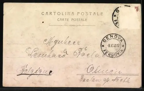 AK Genova, Piazza Corvetto e Monumento a Vittorio Emanuele II.