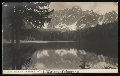 AK Tarvis, Weissenfelsersee, Panorama mit Bergen