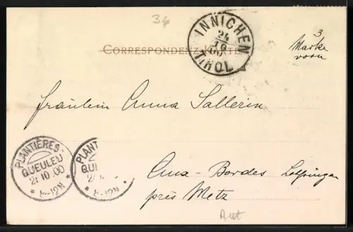 AK Innichen, Teilansicht mit Bergen