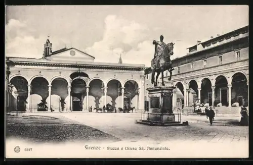 AK Firenze, Piazza e Chiesa SS. Annunziata