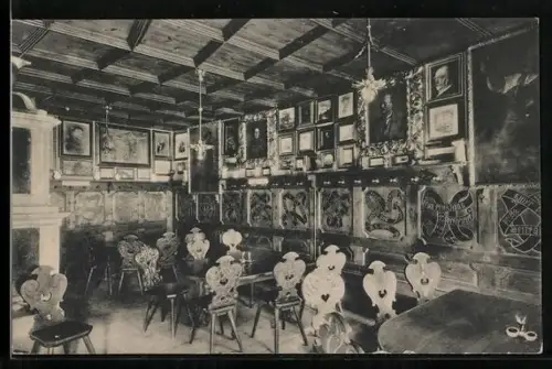 AK Bolzano / Bozen, Gasthaus Batzenhäusl, Defreggerzimmer, Innenansicht