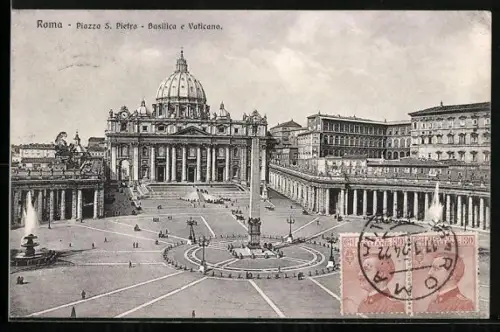 AK Roma, Piazza S. Pietro, Basilica e Vaticano
