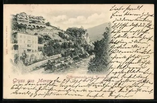 AK Meran, Gilfpromenade und Zenoburg