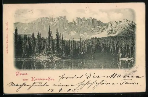AK Karersee, Seepartie vor Gipfelpanorama