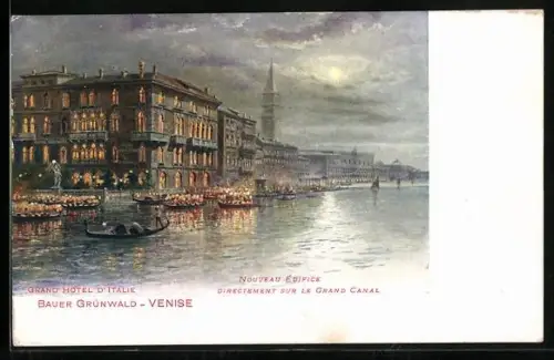 Künstler-AK Venezia, Grand Hôtel d`Italie