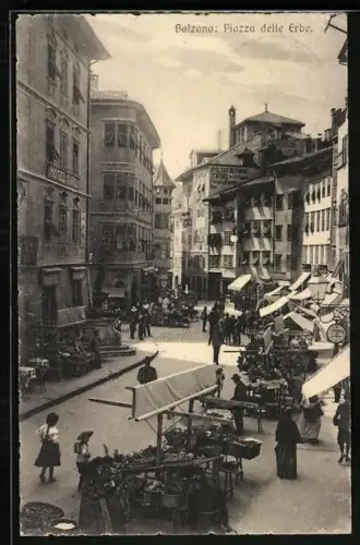 AK Bolzano, Piazza delle Erbe, Markt