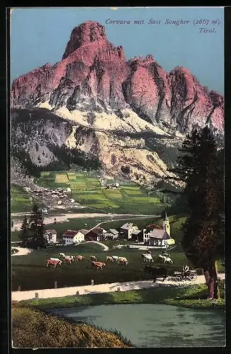 AK Corvara, Panorama mit Sass Songher