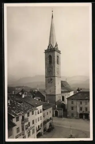 AK Caldaro, Strassenpartie mit Kirche