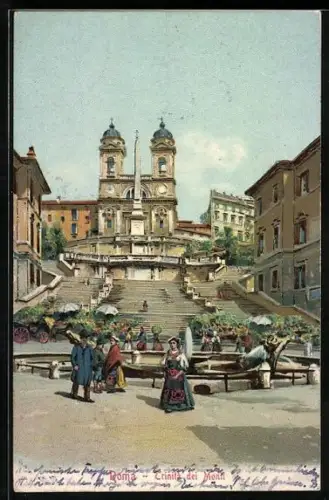 Lithographie Roma, Trinitá dei Monti