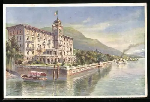 Künstler-AK Gardone-Riviera, Grand Hotel Savoy