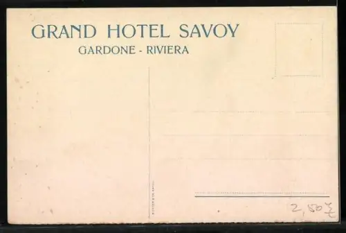 Künstler-AK Gardone-Riviera, Grand Hotel Savoy