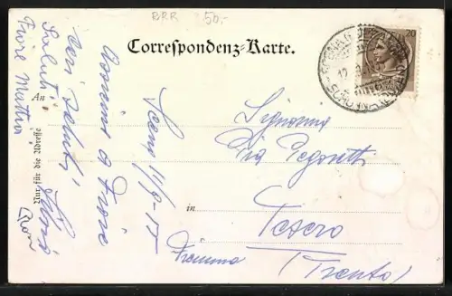 AK Schönna, Ortsansicht mit Kirche und Gasthaus Prunner