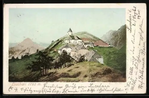 AK Tarvis, Luschari, Blick zur Kirche