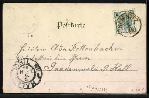 AK Tarvis, Luschari, Blick zur Kirche