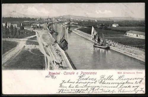 AK Rimini, Canale e Panorama, Kanal mit Segelbooten