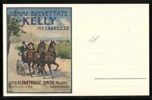 Künstler-AK Milano, H. Partridge Smith, Gomme Berevettate Kelly par Carrozze