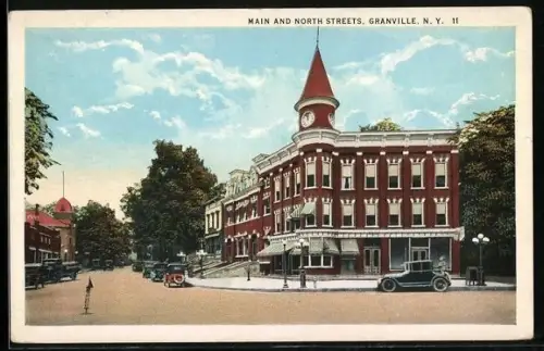 AK Granville, NY, Main and North Streets