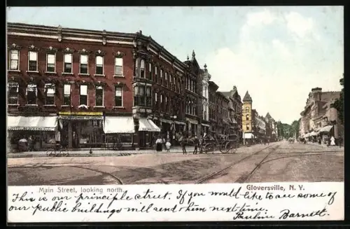 AK Gloversville, NY, Main Street, looking north