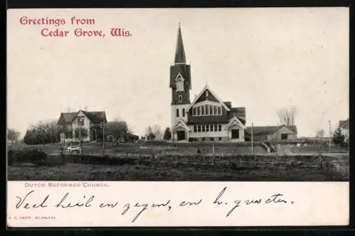 AK Cedar Grove, WI, Dutch Reformed Church, Panorama