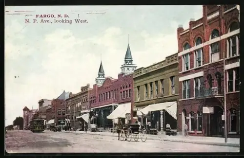 AK Fargo, ND, N. P. Ave., looking West