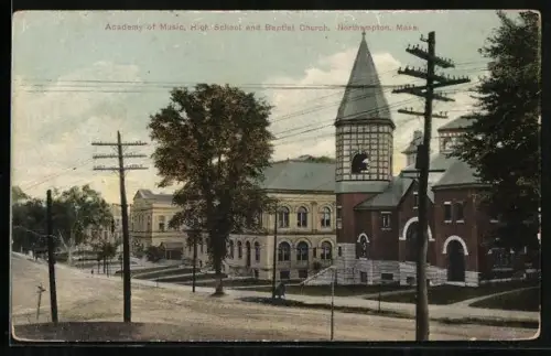 AK Northampton, MA, Academy of Music, High School and Baptist Church