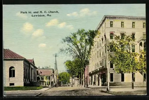 AK Lewiston, ME, Park St. and M. E. Church