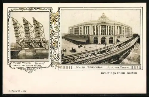 AK Boston, MA, South Terminal, Three Tower Bridges