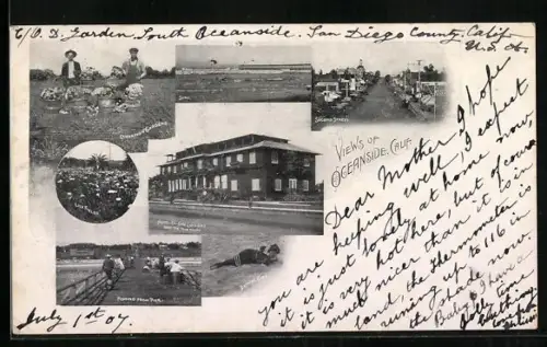 AK Oceanside, CA, Hotel El-San Louis Rey, Fishing from Pier, Second Street