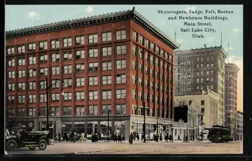 AK Salt Lake City, UT, Skyscapers, Judge, Felt, Boston and Newhouse Buildings, Main Street