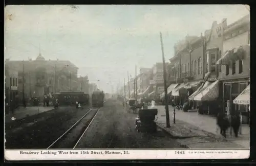 AK Mattoon, IL, Broadwa looking West from 15th Street