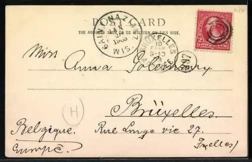 AK St. Nazians, WI, Pfarrkirche mit Umgebung