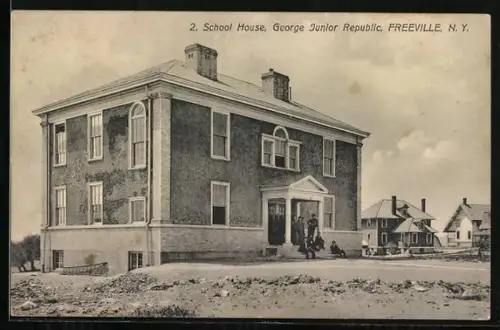 AK Freeville, NY, School House, George Junior Republic