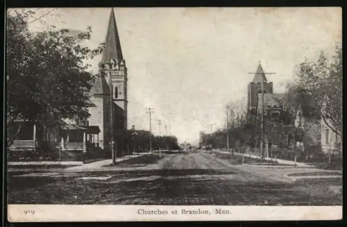 AK Brandon /Man., Churches in Lorne Avenue at Brandon