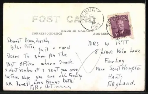 AK Tilbury /Ont., Post Office