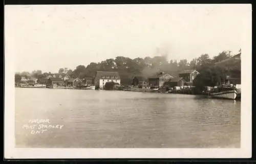 AK Port Stanley /Ont., Harbor Scene with steamboat John P. Moore