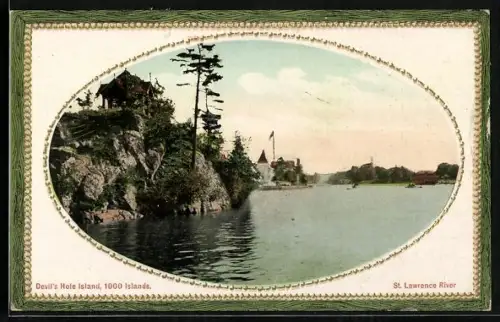 AK Devil`s Hole /St. Lawrence River, 1000 Islands, View of the Island