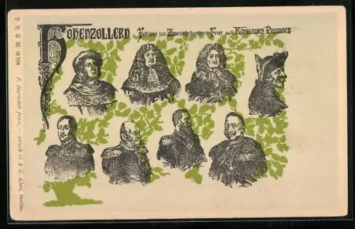 AK König Friedrich Wilhelm III. von Preussen im Kreise seiner Vorgänger, 200 Jahre Königreich Preussen