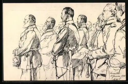 AK Kaiser Wilhelm I. am 18. Januar 1871 in Versailles