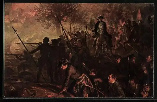 AK König Friedrich II. (der Grosse) und die Seinen bei Hochkirch