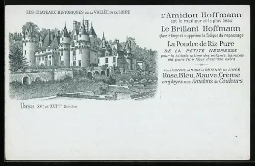 AK Amidon Hoffmann, Le Brillant Hoffman, La Poudre de Riz Pure, Les Chateaux de la Loire, Reklame