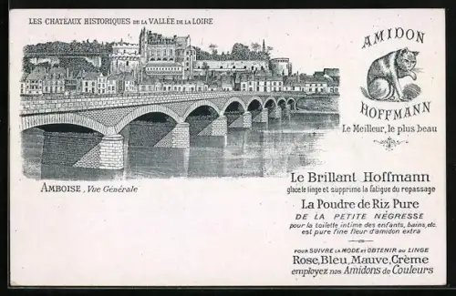 AK Amidon Hoffmann, Le Brillant Hoffmann, La Poudre de Riz Pure, Les Chateaux de la Loire, Amboise, Reklame