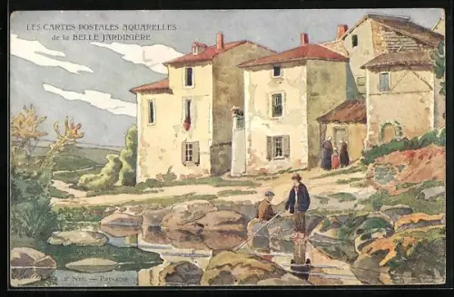 AK Paris, La Belle Jardinière, 2, Rue du Pont-Neuf, Les Cartes Postales Aquarelles, Reklame