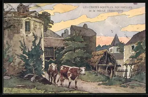 AK Paris, La Belle Jardinière, 2, Rue de Pont-Neuf, Les Cartes Postales Aquarelles, Reklame