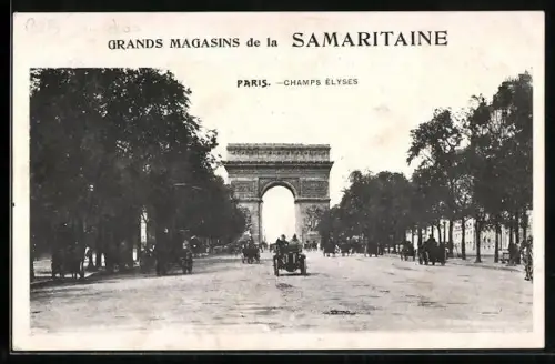 AK Paris, Grands Magasins de la Samaritaine, Champs Elysees, Reklame