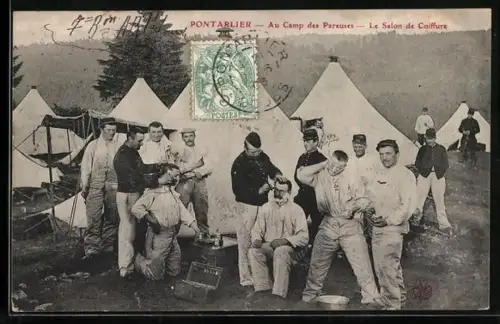 AK Pontarlier, Au Camp des Pareuses, Le Salon de Coiffure
